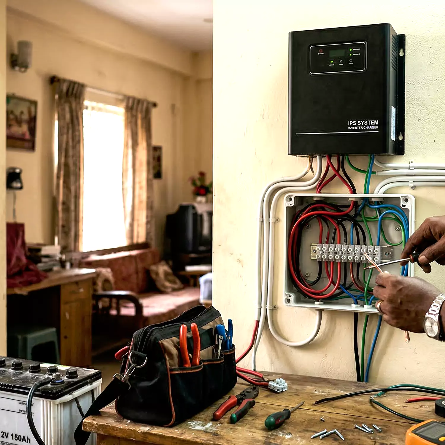 আই পি এস ইনস্টলেশন এবং কানেকশন