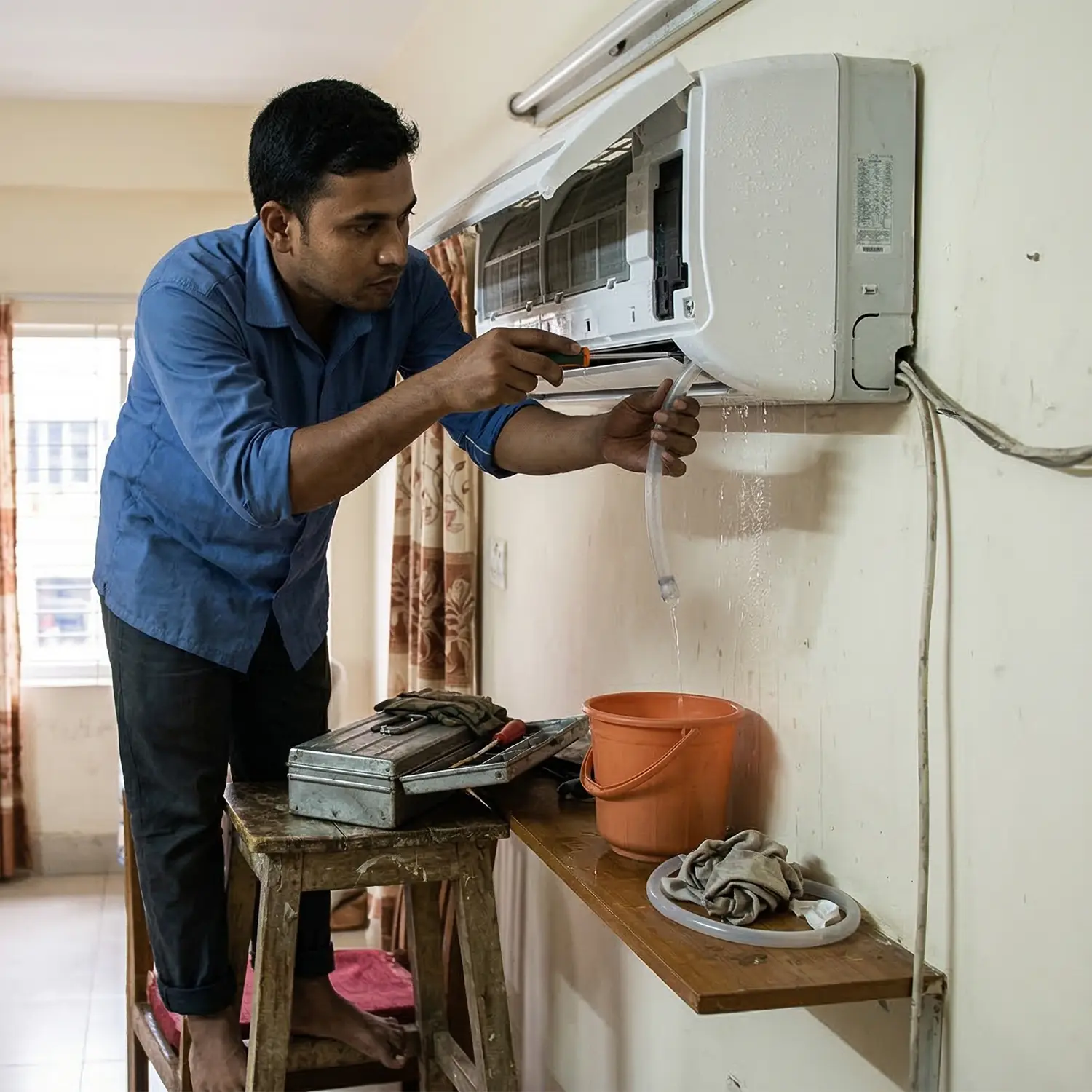 এসির পানি লিকেজ ঠিক করা