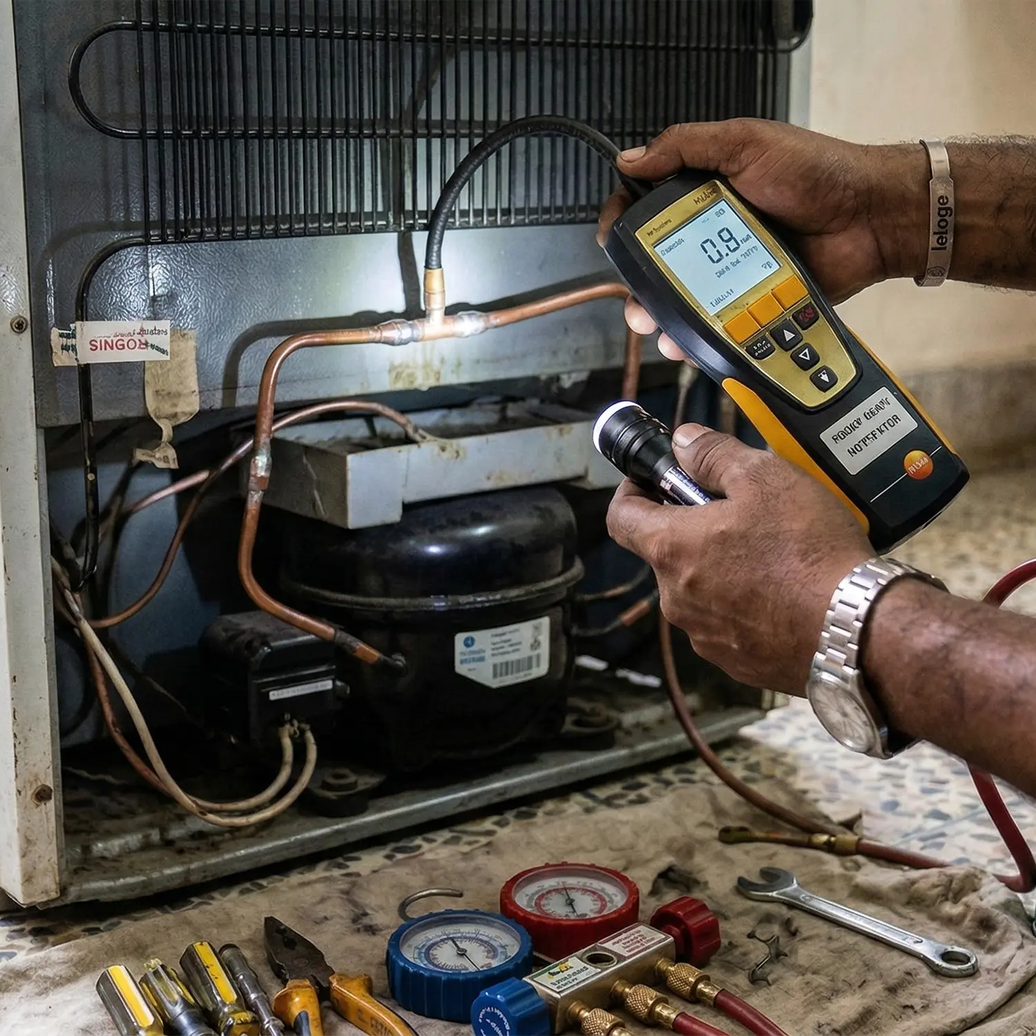 ফ্রিজের লিকেজ (গ্যাস) রিপেয়ার (কন্ডেনসর/ইভাপরেটর)