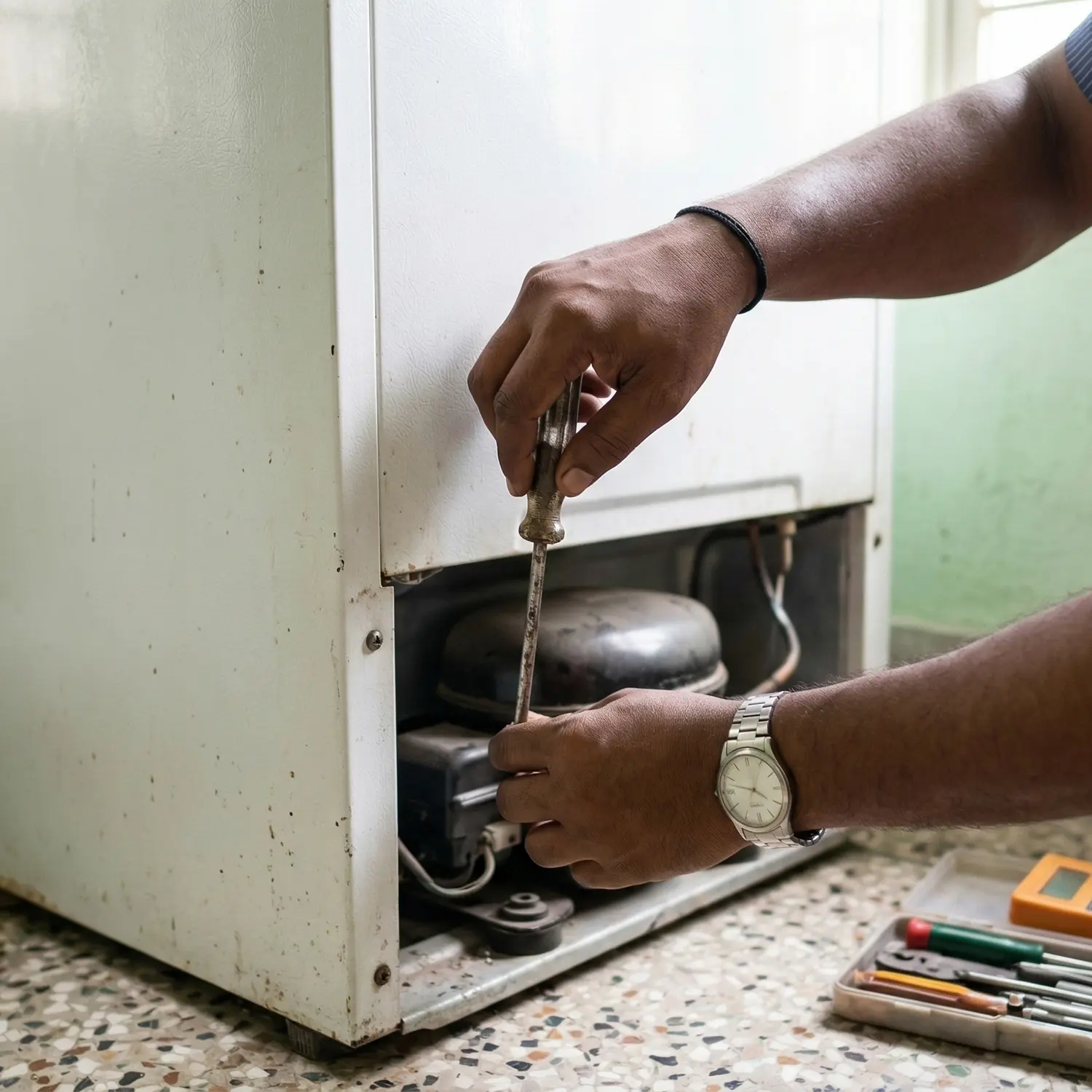 ফ্রিজ শব্দ করছে